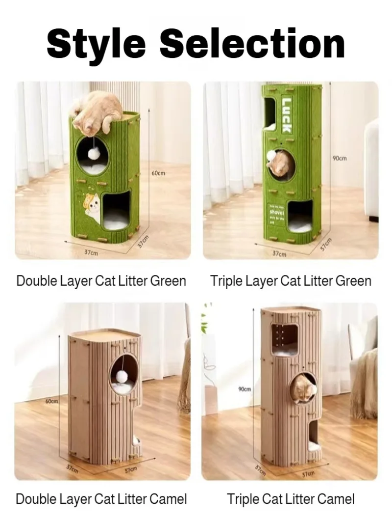 Multi-Layer Cat Nest Cat Climbing Frame Integrated Closed Security Cat Sleeping Nest Scratch-Resistant Wear-Resistant Four-Seas view 4