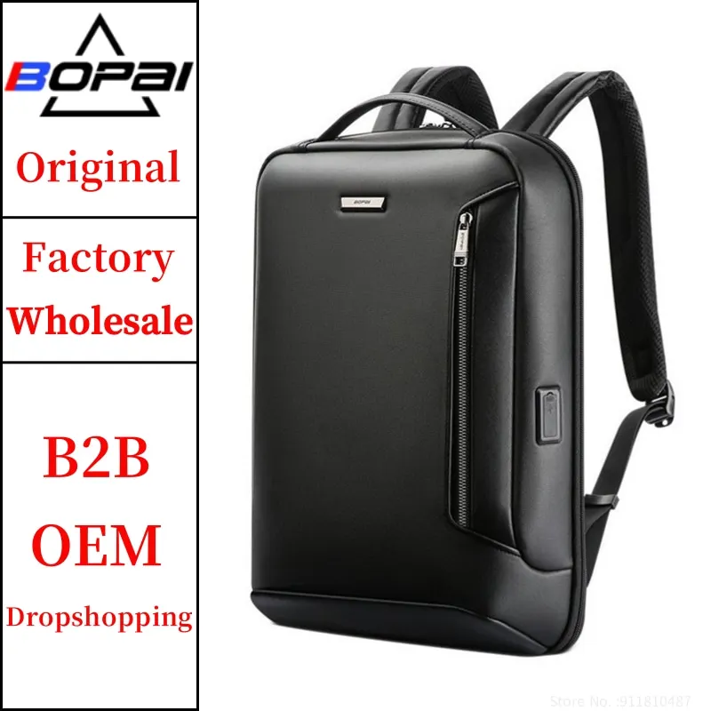 BOPAI Wholesale Multifunctional Custom Logo Men Business Commute Office Lightweight Usb Charging Anti Theft 15.6 Inch Slim Lapto