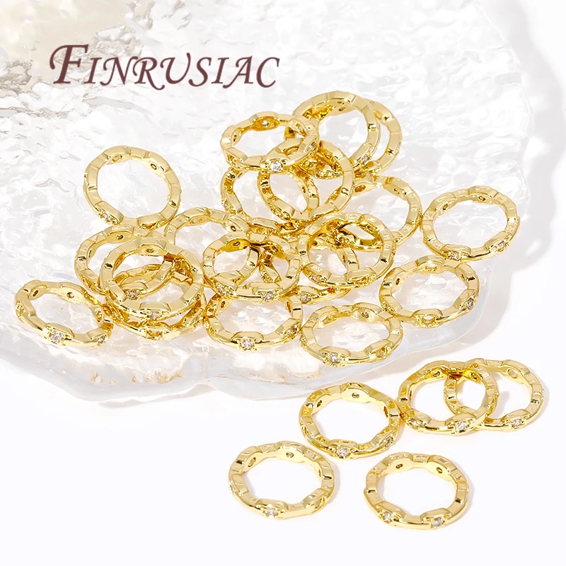 12MM Beads Circle Frame 18K Gold Plated Wave Circle Bead Frames For DIY Beading Jewelry Making Supplies