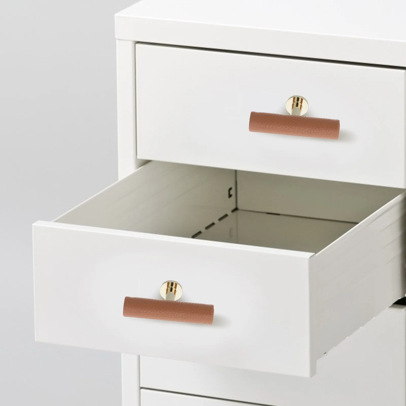 

Т-образные ручки из искусственной кожи, 2,28 дюйма, современные ручки для ящиков с одним отверстием, ручки для кухонного шкафа, декоративная функциональная замена