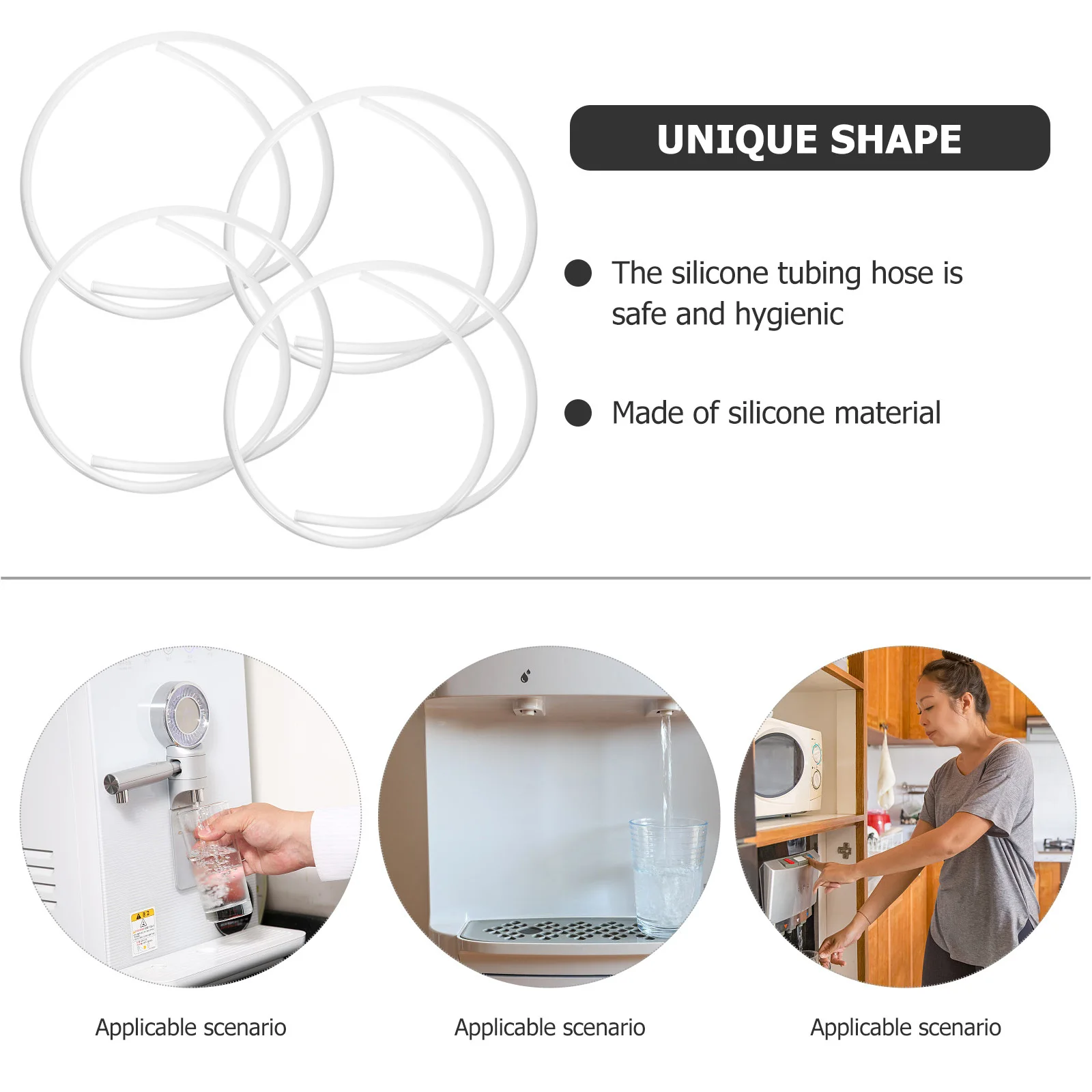 

4Pcs Silicone Tubes Water Dispenser Hose Replacement Soft Flexible Hose for Automatic Electric Water Pump Silicone Tubing