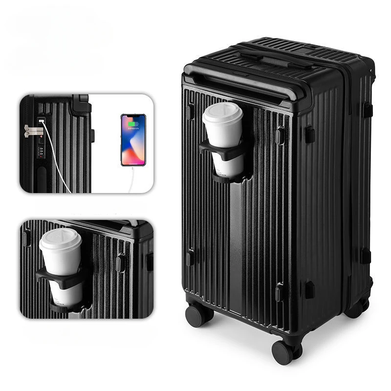 Travel Suitcase Privacy Protection Trolley Case 28/30/32 Inch Wide Handle Large Capacity Luggage with USB Charging Port Suitcase