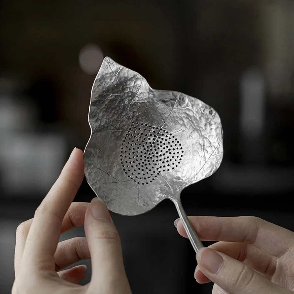 Silver Tea Leak Bodhi Leaves Pure Tin Material Creative Tea Filters Fair Cup Creative Leaves Tea Leak Teas Ceremony Accessories