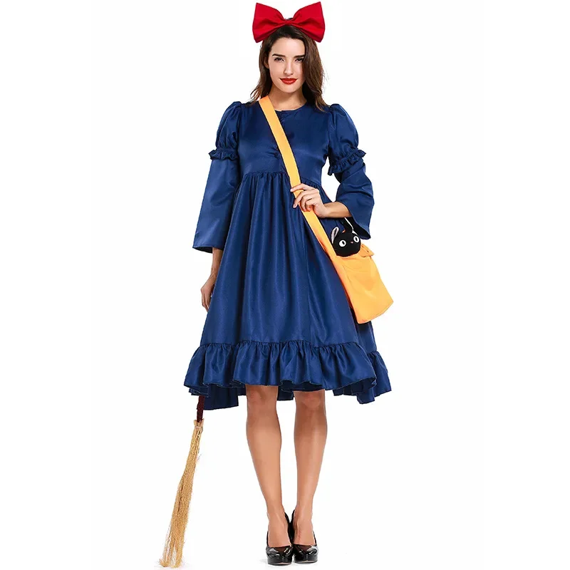 Japan Anime Kikis Costume Cosplay Girls Magic Costumes For Adult Halloween Party Fancy Dress