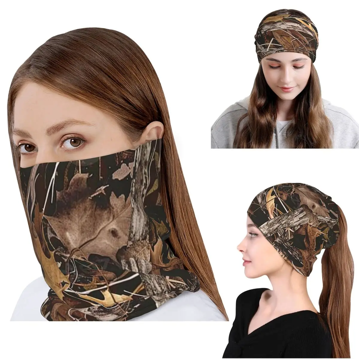 

Real Tree Camouflage Bandana Neck Cover Face Scarf Multi-use Balaclava Beanies Hat Unisex Adult All Season