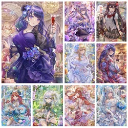 Genshin Impact Female Characters DIY Diamond Painting Kit Keqing Mosaic Decor 5D Diamond Embroidery Home Decor Hand Kids Gift