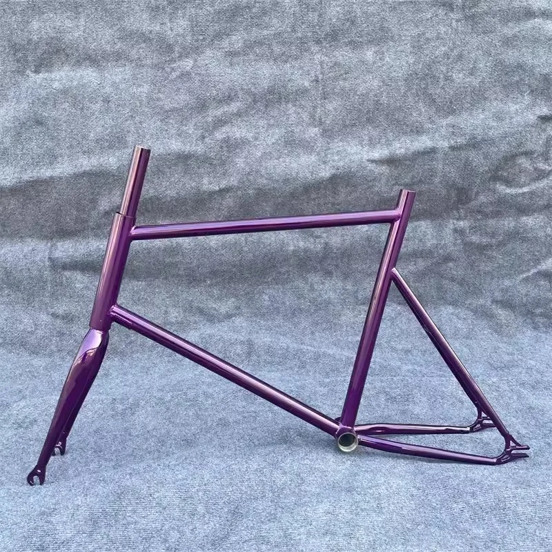 20 Inch Fixed Gear Bicycle Frame, High Carbon Steel Fixed Bicycle Single Speed Frame With Front Fork Bicycle Parts