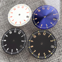 Watch Modify Parts Fit for NH35 NH36 ETA2824 PT5000 Movement 29mm Black/Blue/White Sterile Sunburst Dial Numbers Green Lume