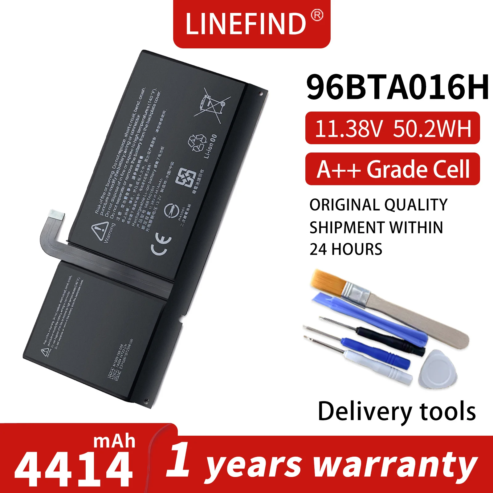 LINEFIND 96BTA016H DYNC01 Laptop Battery For Microsoft Surface Pro 8 1982/1983 2021 Series Tablet 96BTA015H