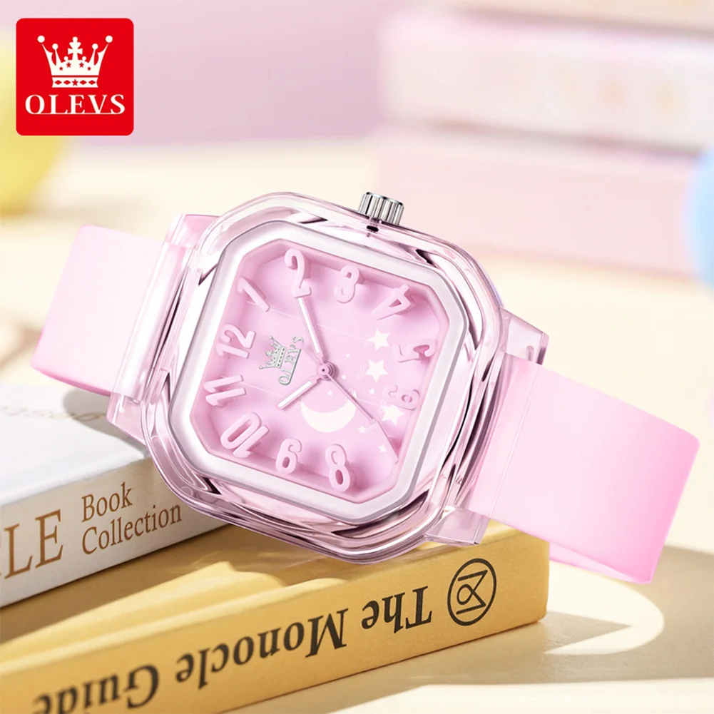 

OLEVS 3711, оригинальные кварцевые наручные часы для детей, силиконовые водонепроницаемые светящиеся роскошные подарки для детей