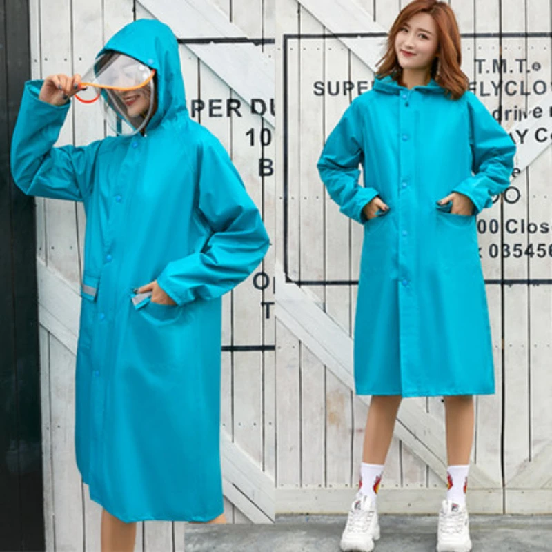 Fashion Waterproof Raincoat Motorcycle Outdoor Hiking Long Raincoat Hooded Cloak Poncho Impermeable Chubasquero Rain Gear Poncho