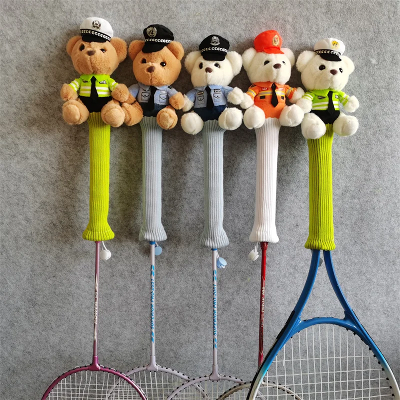 

Ракетка для бадминтона с медведем, чехол для ручки, плюшевые защитные приспособления для куклы, подарок ручной работы