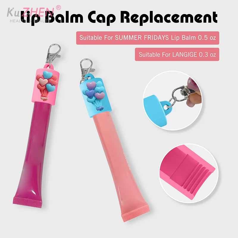 Przenośna kosmetyczka na szminki, etui na balsam do ust, breloczek na klucze, ochronne etui na szminki, nakładka w kształcie balonika na błyszczyk/balsam do ust.