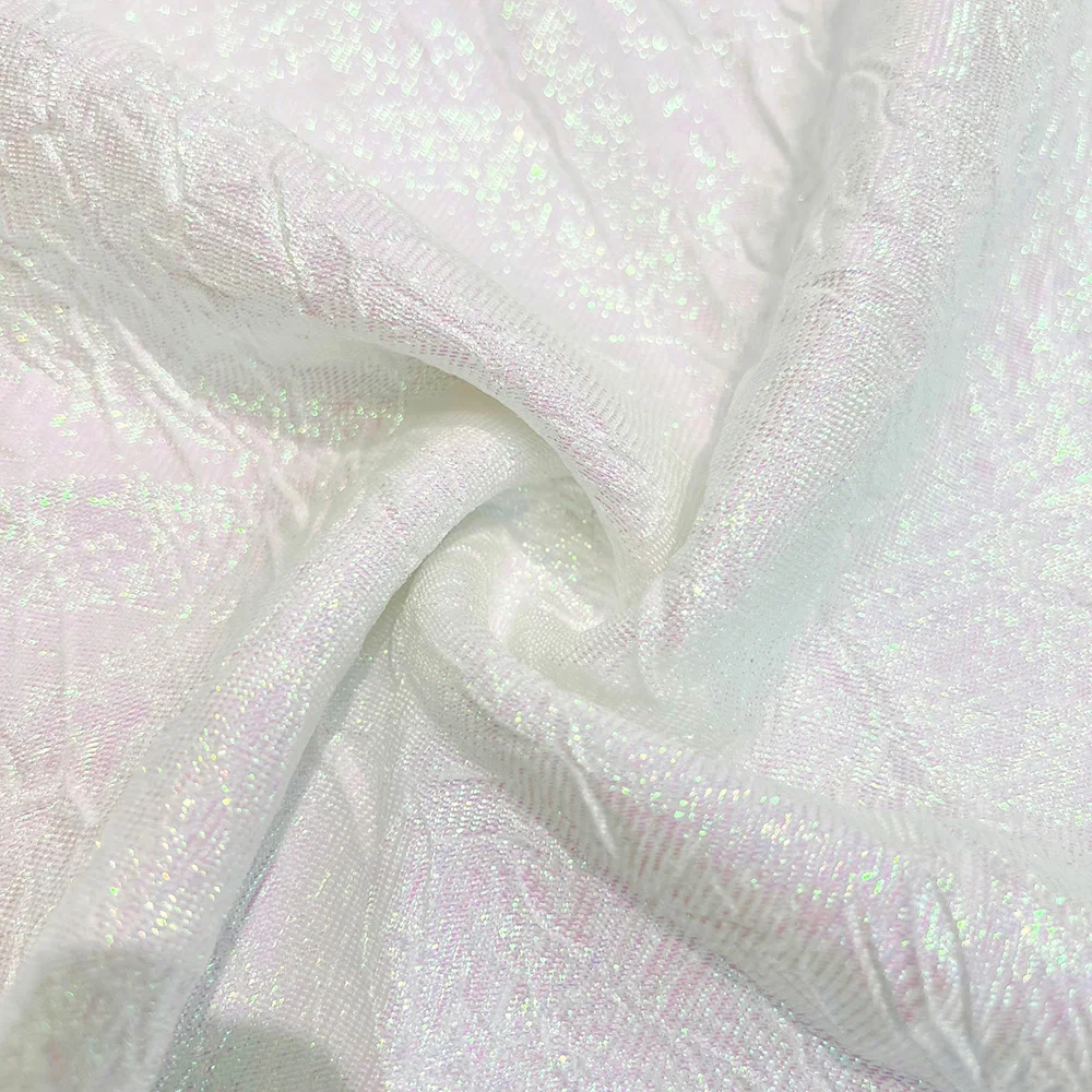 2025 5 ياردة النيجيري الأفريقي الديباج الجاكار قماش الدانتيل الأبيض