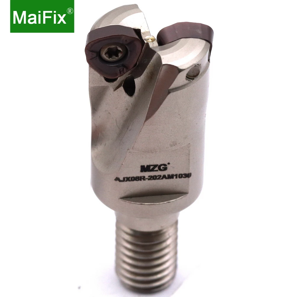 MaiFix Torno CNC Usinagem, Tipo Modular Carbide Insert, Fixado, Liga de alimentação rápida, Round End Mills, AJX 06, 08, 09