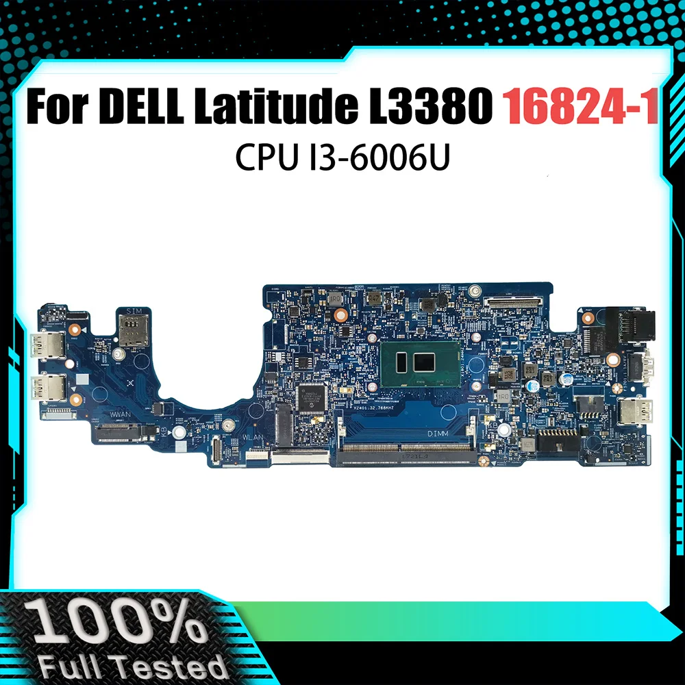 マザーボード07d5j9for dell l3380, 3380,ラップトップ,16824-1, 04kv2, 066frk, 063jcx, i3-6006u, cpu, ddr4