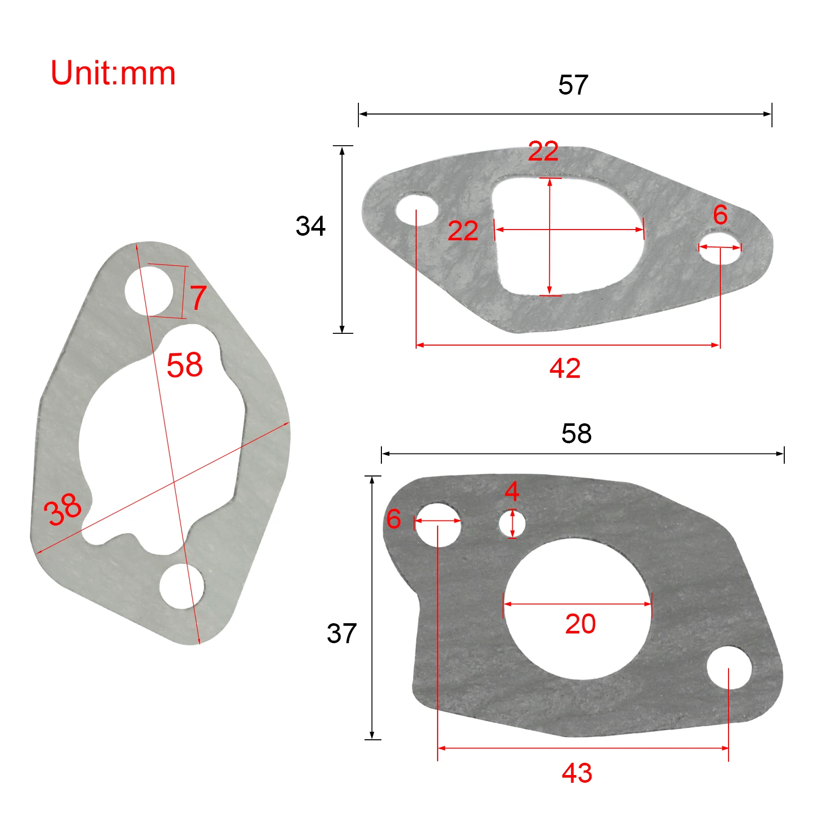 Carburetor Gasket Mount for Honda GX160 GX168 GX200 168F EU3000is 5.5HP 6.5HP GX Engine Lawn Mower Carb Mounting Gaskets