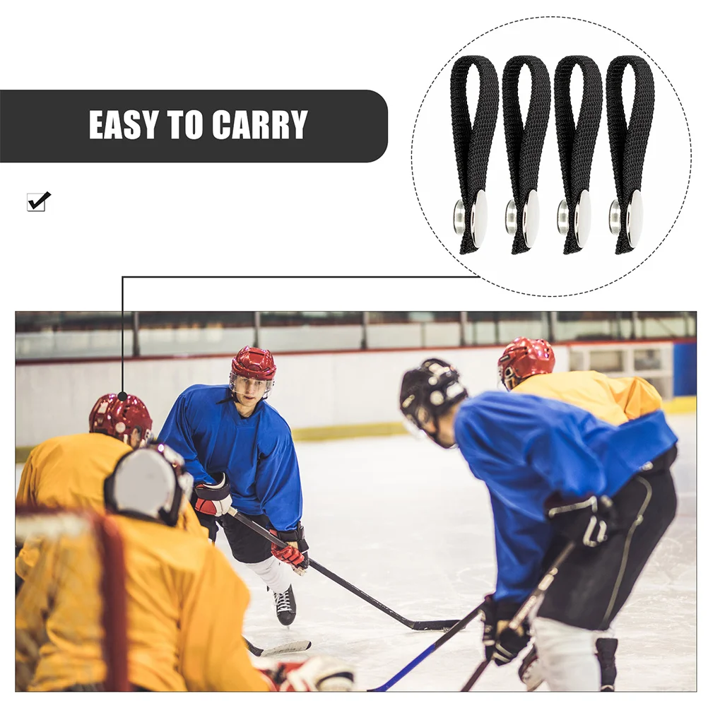

3Pairs Hockey Chin Strap Detachable Snap Easy Install Safety Protection Polyester Aluminum Hockey Chin Strap