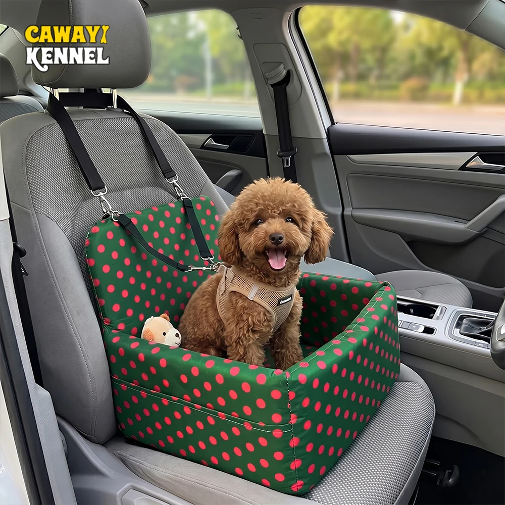 1PC Waterproof Dog Car Seat Booster Removable Cushion Pet Travel Bed Safety Carrier With Double Hooks Anti Slip Puppy Basket Bag