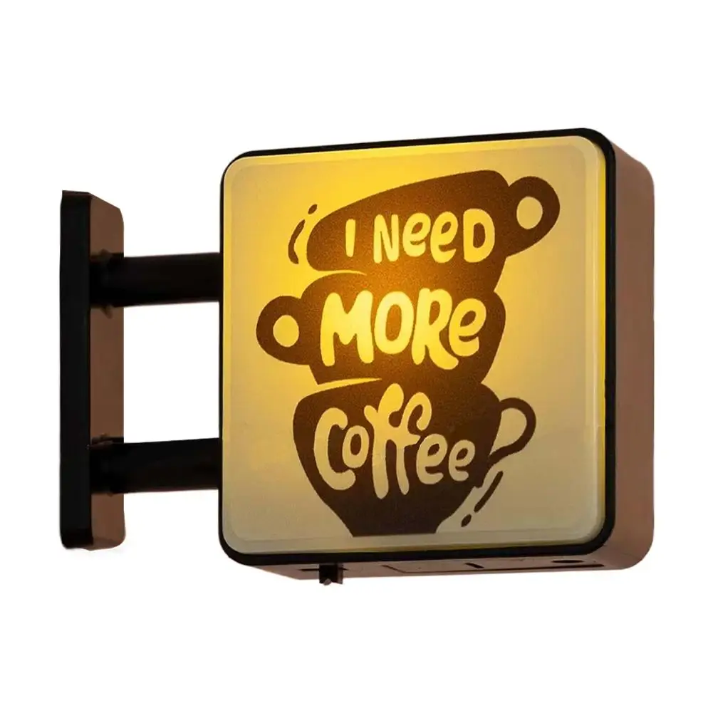 Niedlicher Katzen-Kaffee-Licht-Kühlschrankmagnet, Mini-Retro-Kaffeeschild, Magnetische Stimmungslampe, Heim-Café-Büro-Deko-Accessoires – Detail 17