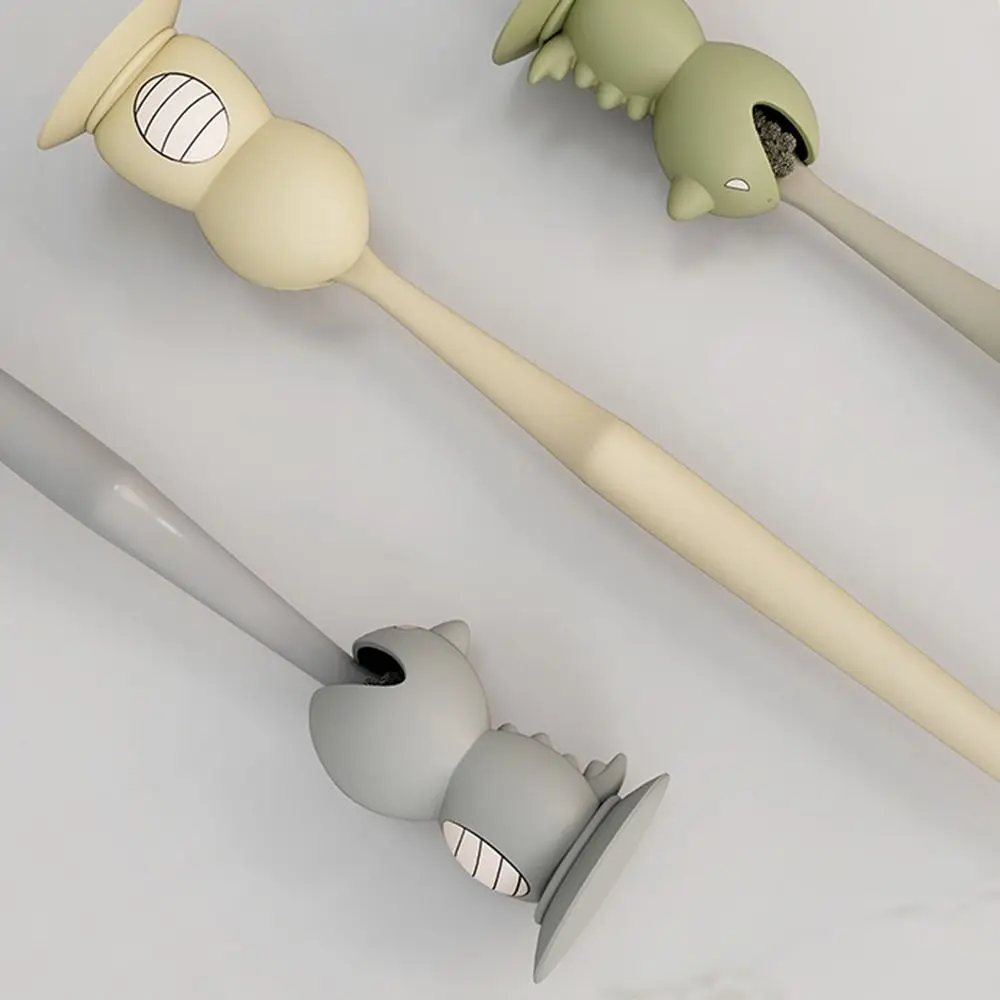 Portable Toothbrush Protective Cover with Suction Cup Multi-function Desktop Dustproof Toothbrush Cap Dinosaur Silicone