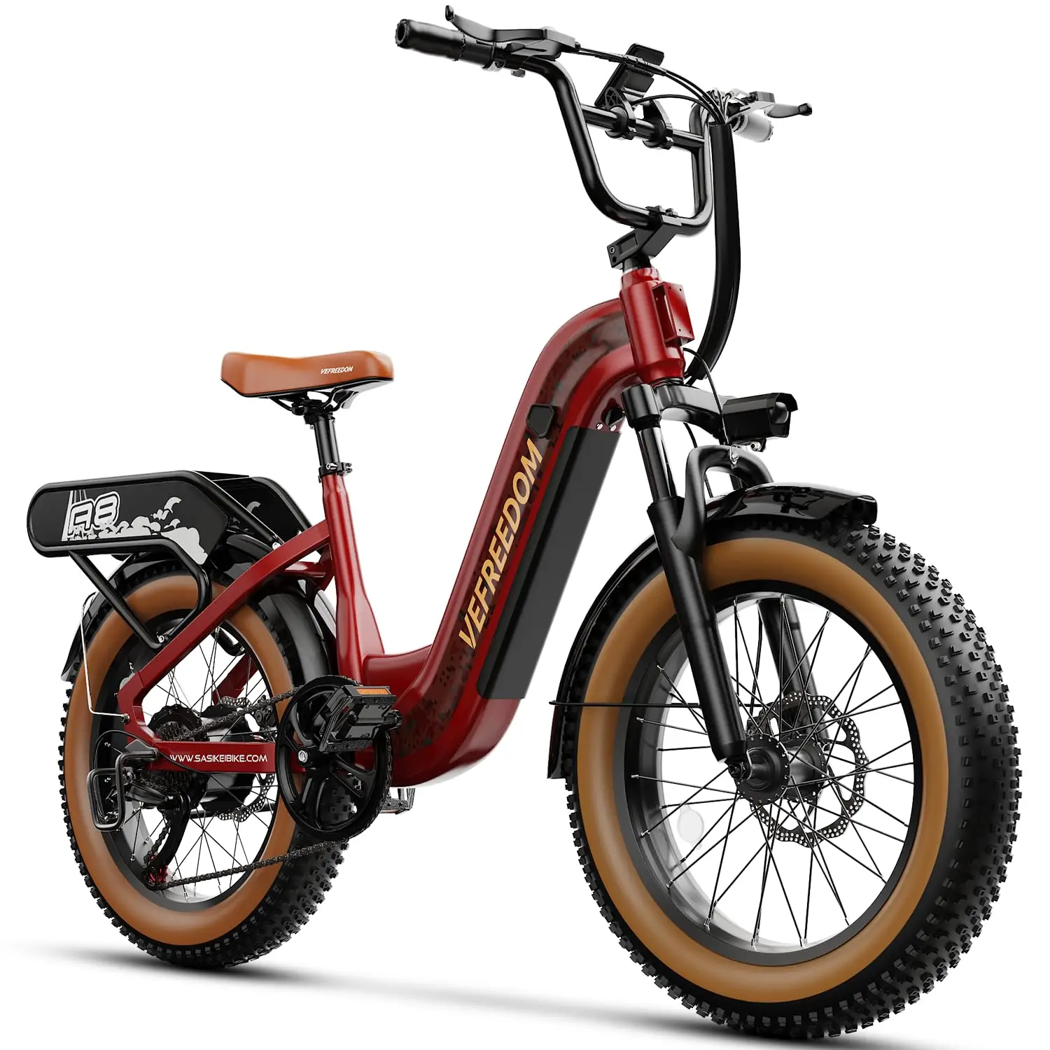 

1500W Peak Motor Electric Bike Adults 80 Miles 30MPH 20"x4 Fat Tire 48V 20Ah Battery Mountain E-Bike Full Suspension, Customized