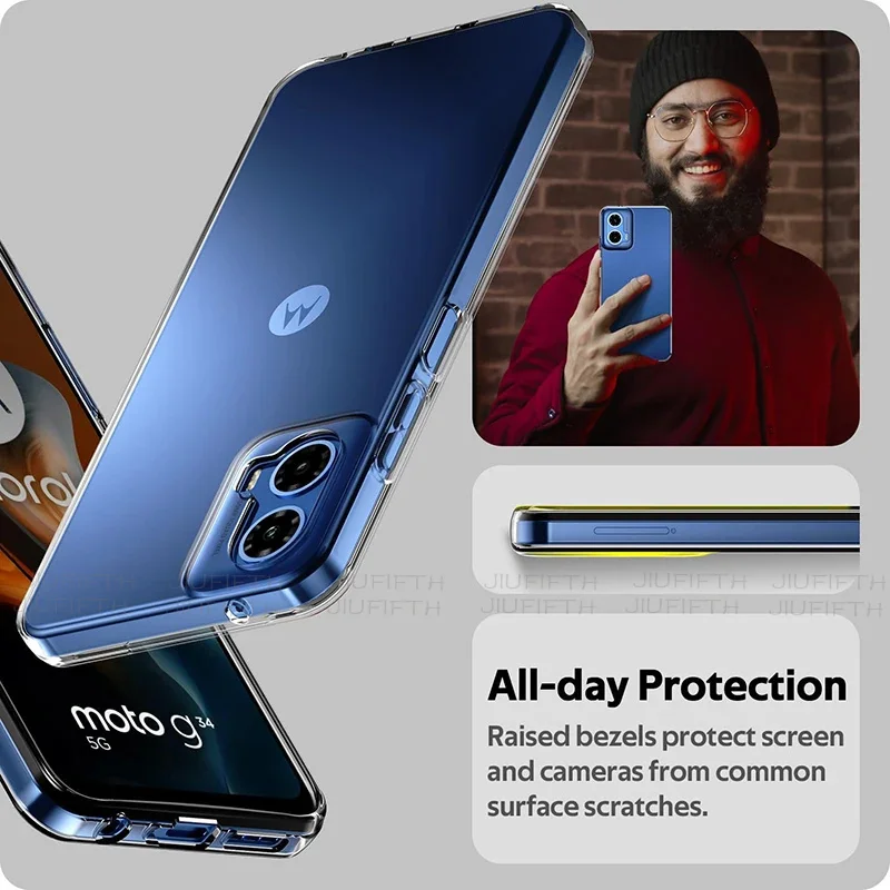 G84 For Motorola Edge 50 40 30 20 Pro Lite G24 G54 G53 G73 G13 G62 G52 G42 Ultra Thin Silicone Soft Clear Case Transparent Cover