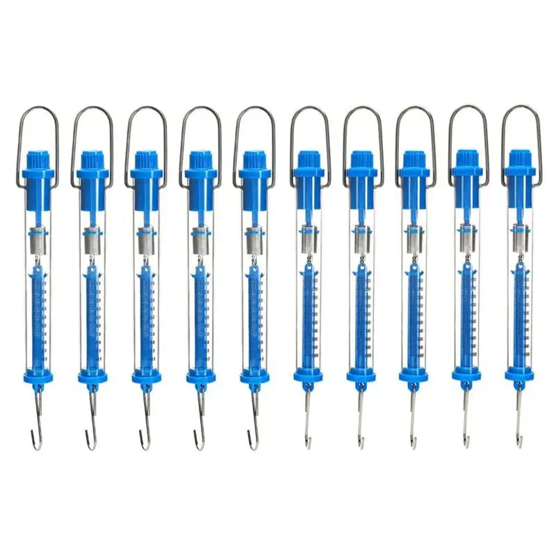 AS60-Spring Scale, 10 Pack 10N Transparent Spring Balance Hanging Tube Spring Scale,Spring Balance Hanging Tube Easy Install