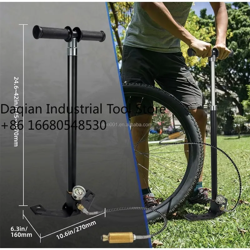 Bomba Manual de Alta Pressão 3JIPCP |   Compressor de Ar Portátil para Carro, Moto, Bicicleta, Inflador de Bolas Esportivas