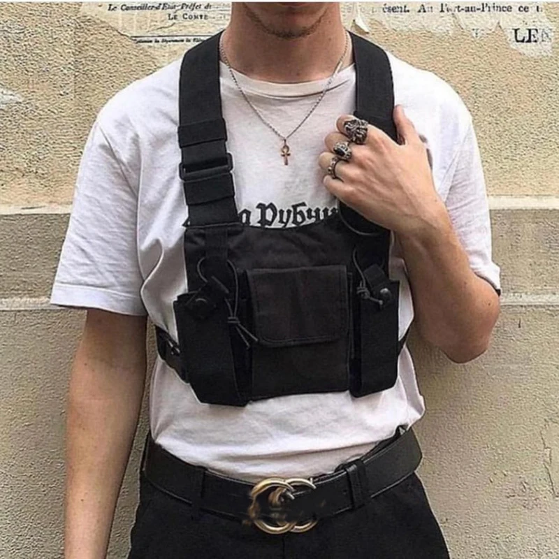 Ham Radio Hip Hop Front Pack West Wist Pouch Holster Vest unisex Tactical Chest Rig Bag for Wouxun Baofeng UV-5R UV-82 bf-888S