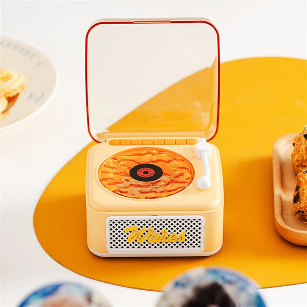 618 Mega Sale- Record Player with Bluetooth Audio Portable Vintage Surround Sound Music Box Listening to Seawater Ripple Speaker