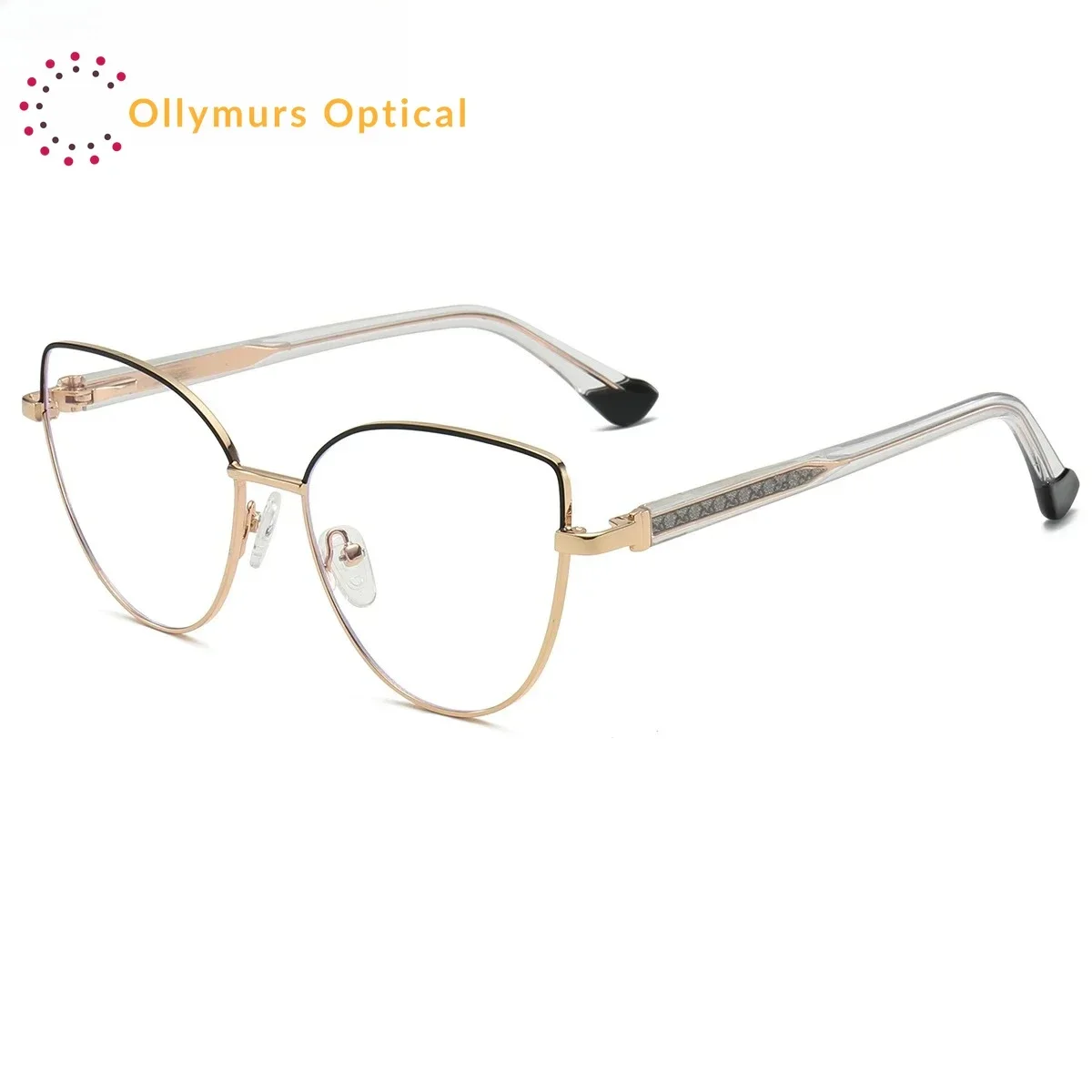 

Ollymurs New Personalized Anti-Blue Light Reading Simple Cat's Eye Fashion Design Women's Glasses Customizable Prescription 7800