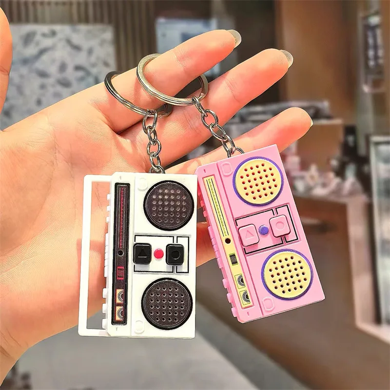 جديد ريترو شخصية راديو هدية للأزواج مفتاح سلسلة صغيرة تسجيل قلادة حلية حلقة رئيسية هدية بالجملة #1