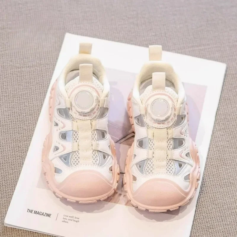 

2024 New Summer Girls' Baotou Sports Cool Infant and Toddler Breathable, Comfortable, Non-slip and Wear-resistant Beach Shoes