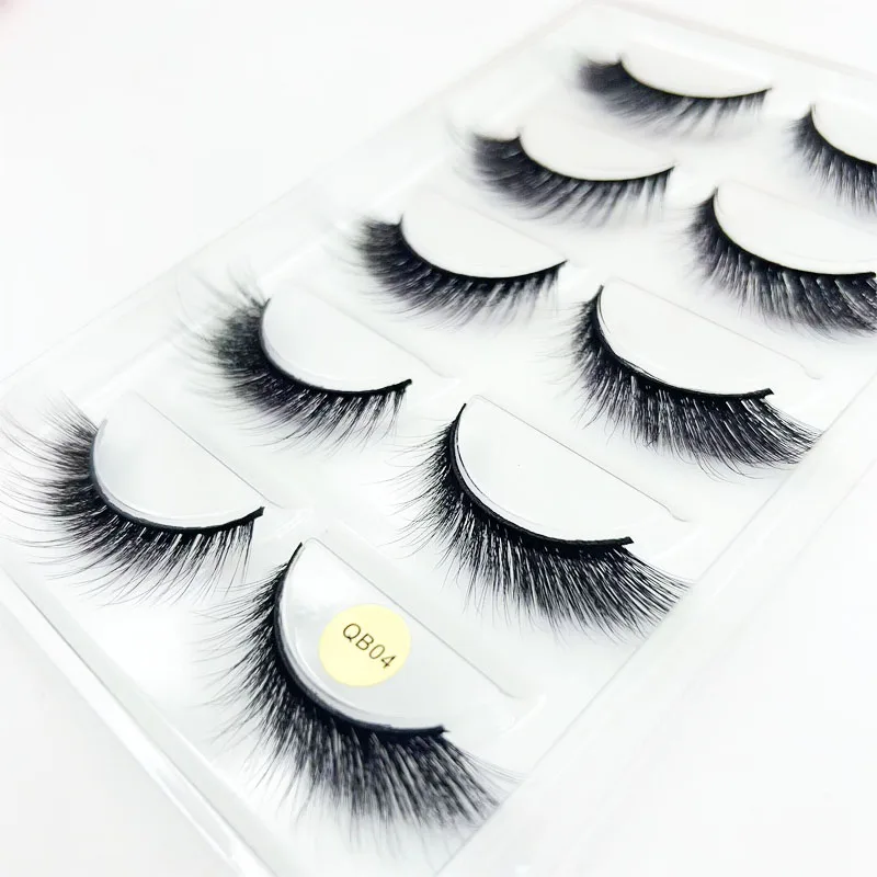 5 pairs/Tray Cat Eye contour Dramatic Faux mink hand-made fake eyelash with support custom logo packages