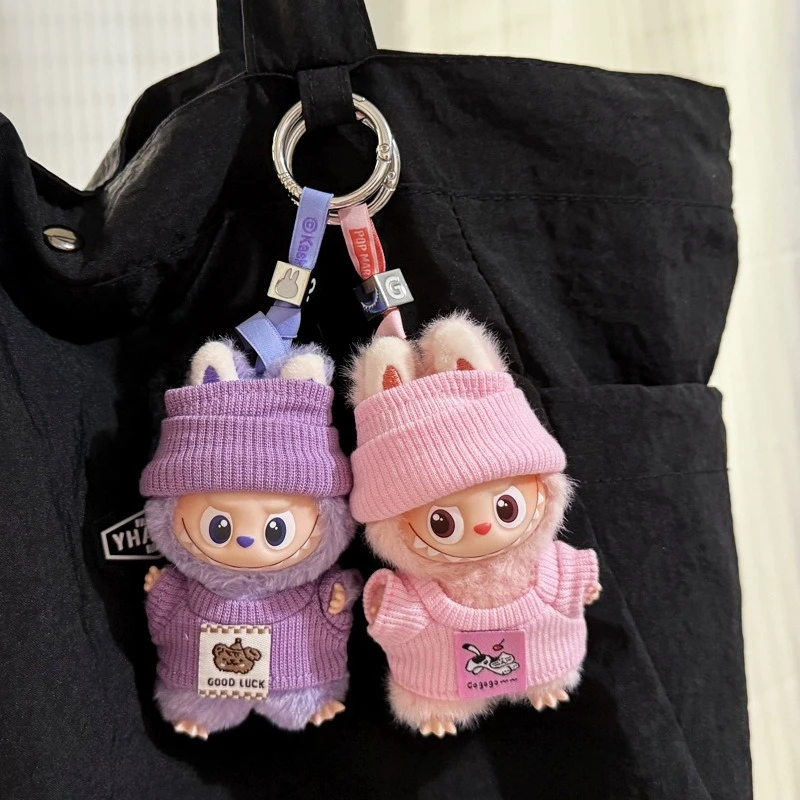 Ropa para muñeca Labubu, conjunto de camiseta y sombrero con solapa de punto, conjunto para Labubu 4,0, Pin de los monstruos para la serie Love, accesorios DIY