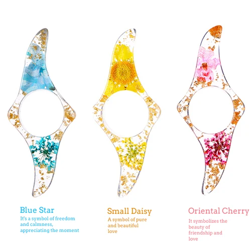 Imagen 1 del producto Exquisitas flores secas, soporte para libros con pulgar, soporte para páginas de libros, ayuda para lectura, marcapáginas práctico, accesorios para libros para la escuela y la Oficina