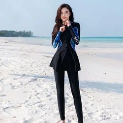 Diving Suit Women Swimwear Split body Swimsuit Three Piece Set Long Sleeved Pants With Skirt Snorkeling And Surfing Suit