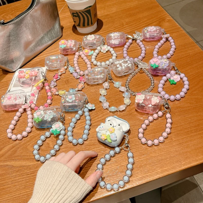 Funda DIY para Airpods 4, Funda de 2025 Gen para AirPod Pro3, decoración creativa, funda protectora de flores para caja de piel, Funda AirPods2