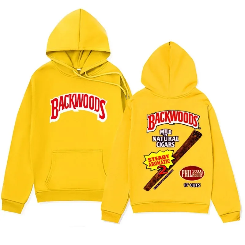 2023 Men Women Backwoods Cartoon Brand Print Autumn Winter Hoodie Simple Pullovers Long Sleeve Hooded Hipster Streetwear