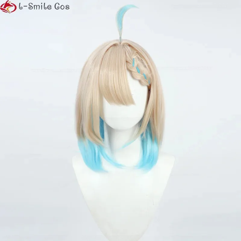 Enna Alouette شعر مستعار تأثيري Vtuber NIJISANJI 40 سنتيمتر Enna Alouette الباروكات مقاومة للحرارة الشعر النساء هالوين أنيمي الباروكات + غطاء شعر مستعار