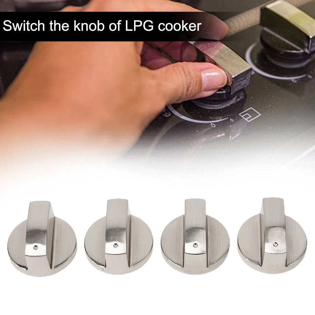 4Pcs 6mm Gas Stove Knobs Kit Cooker Oven Control Knobs Switch Set For Kitchen Cooker Gas Stove Replacement Knobs