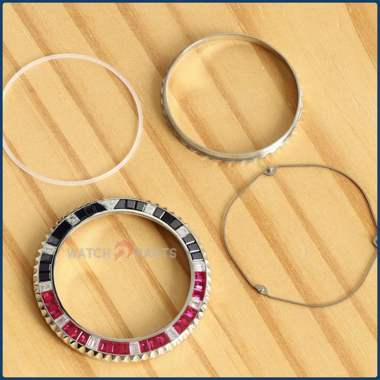 

CVD Synthetic Gemstone Rainbow Watch Bezel for Rolex GMT-Master II 16710 40mm Watch