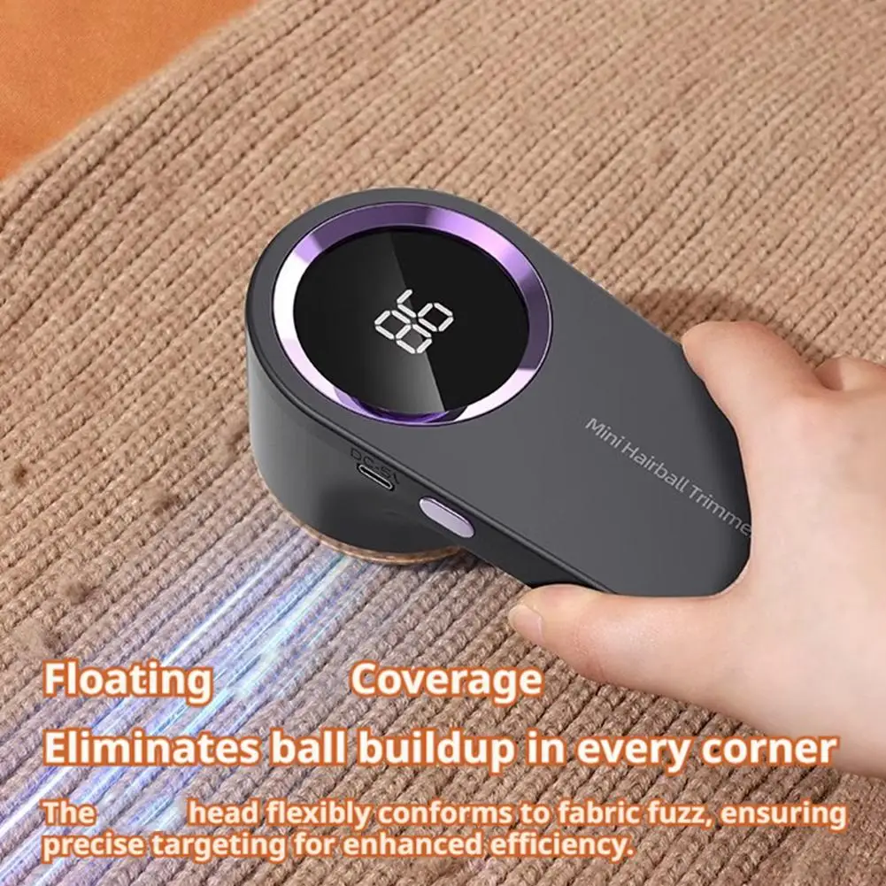 Smart Digital Lint Remover for Clothes Electric Hairball Trimmer Portable Fabric Shaver for Sweaters Furniture Battery Display