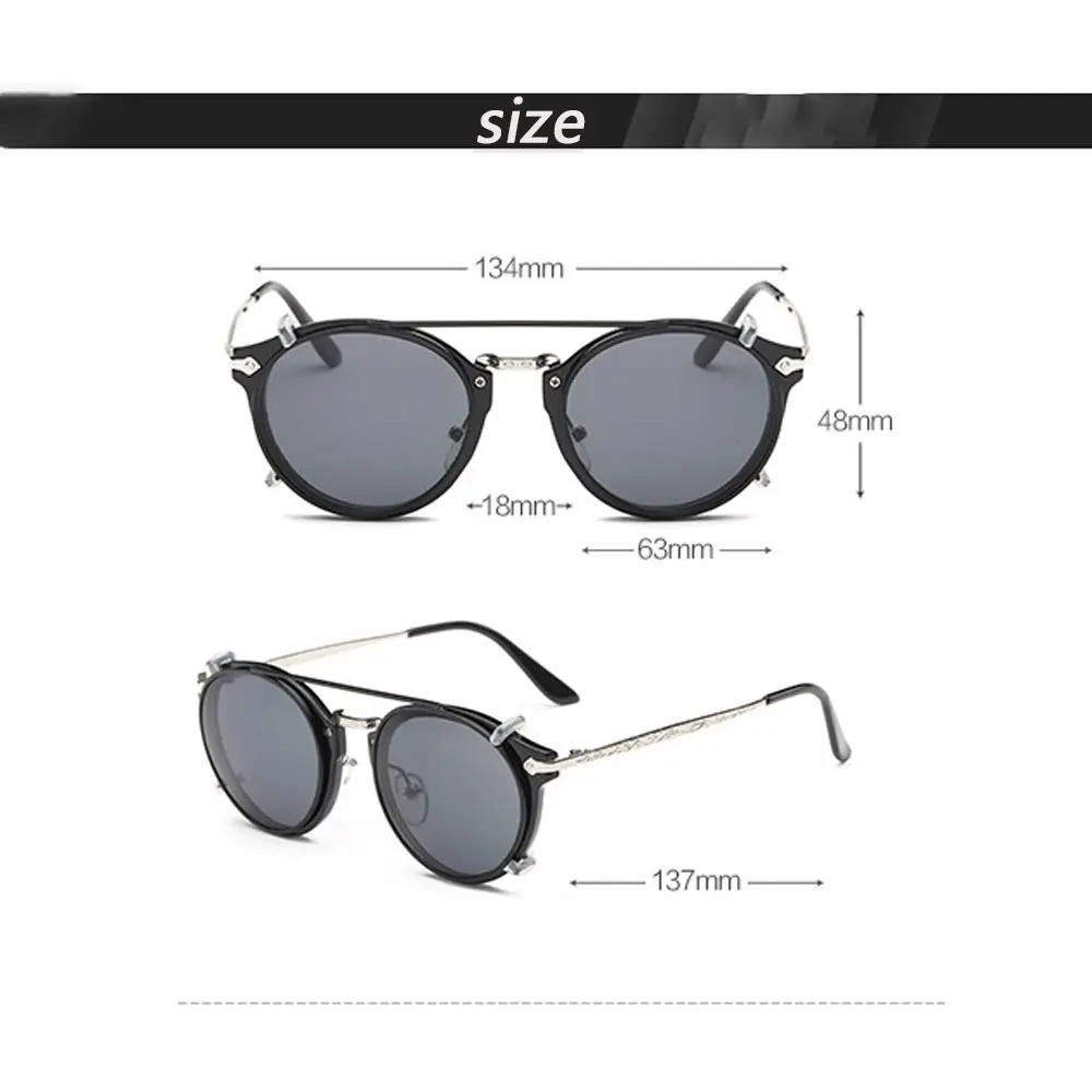 Retro Double Layer Steampunk Flip-Up Sunglasses Two Usage Black Shades Glasses Punk Eyeglasses Flip Cover Outdoor Sunglasses - view 6