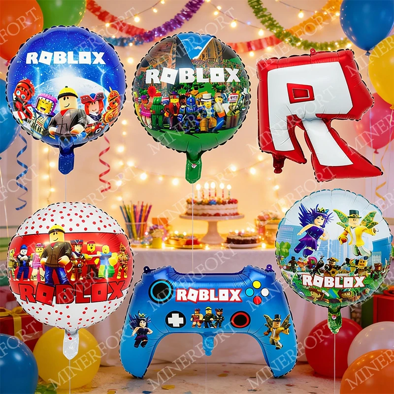 Hot Robloxed Aluminum Foil Balloon Combination Themed Cartoon Celebration for Decorating Shower Birthday Party Supplies Gifts
