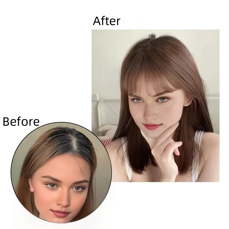 Postiches à Base de dentelle suisse faites à la main pour femmes, postiches 100% cheveux humains avec frange, couverture de cheveux gris respirante