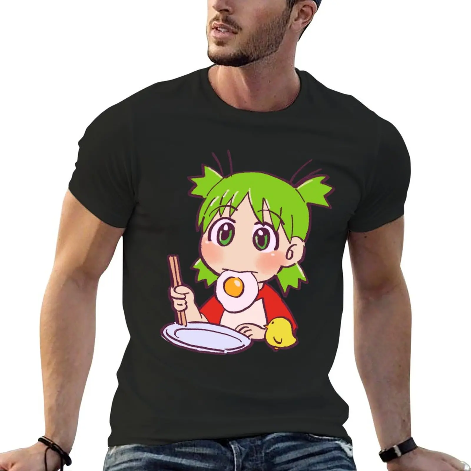 I draw yotsuba eating fried egg yotsubato T-Shirt cute clothes oversized graphic tee Blouse plus size tops men t shirt