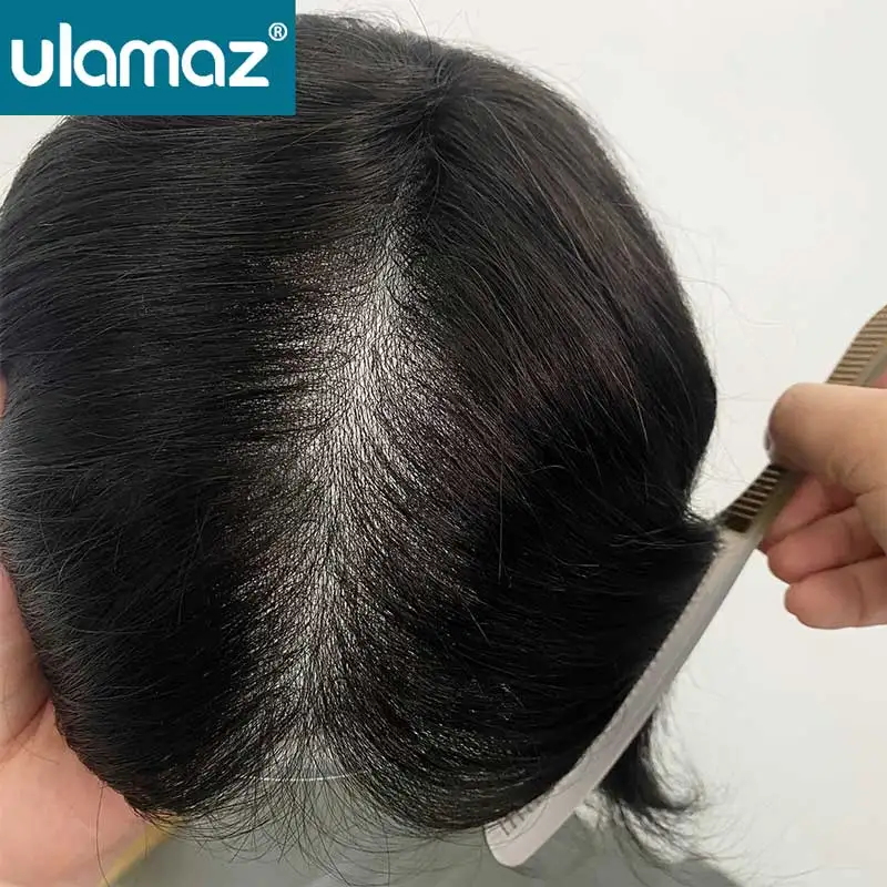 

Реалистичный мужской парик-протез из ультратонкой кожи 0.02-0.03 мм, 80% плотность, незаметная система замещения волос для мужчин