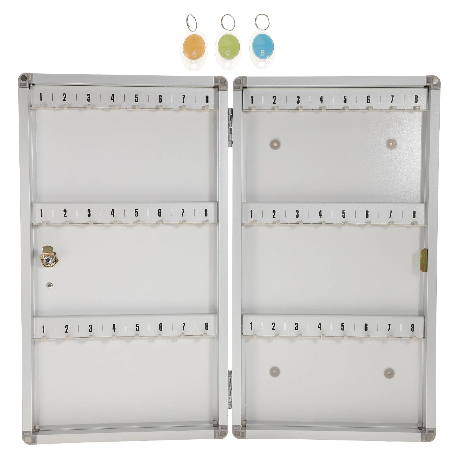 

48pcs Aluminum Alloy Box Wall Key Security Cabinet Mount Organizer For Home School Hospital Car Dealerships